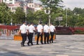 Security guards on duty in residential quarters