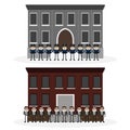 Security guards guarding a facility illustration