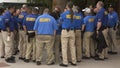 Security guards have team meeting Royalty Free Stock Photo