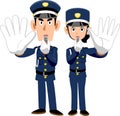 Security guards showing the attitude of deterrence Royalty Free Stock Photo