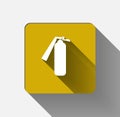 Security icon.Fire extinguisher icon on yellow background. Royalty Free Stock Photo