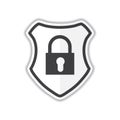 Security icon isolated on white background. Shield security icon. Lock security icon