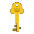 Security icon key safe cartoon