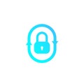 Security icon with lock and arrows Royalty Free Stock Photo