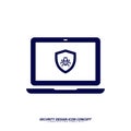 Security icon logo design vector. Protection and Security Vector Line Icons Set. Business Data Protection Technology, Cyber Royalty Free Stock Photo