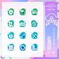 Security icon set vector with negative on colorful concept. Business icon for website element, app, UI, infographic, print