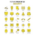 Security Icon Set. Yellow Futuro Latest Design icon Pack Royalty Free Stock Photo