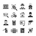 Security Icons Black Set Royalty Free Stock Photo