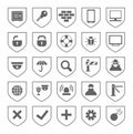 Security, icons, monochrome, vector.