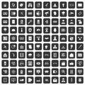 100 security icons set black Royalty Free Stock Photo