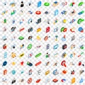 100 security icons set, isometric 3d style Royalty Free Stock Photo