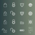 Security icons thin lines styled