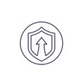 Security increase icon, line vector