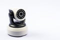 Security IP camera with infrared sensors on isolate white background.