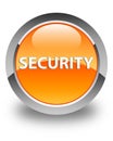 Security glossy orange round button Royalty Free Stock Photo