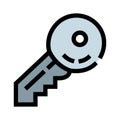 Security key icon unlocking access to digital content Royalty Free Stock Photo