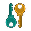 Security keys symbol isolated