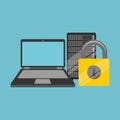 Security laptop data server Royalty Free Stock Photo
