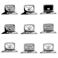 Security laptop doodle vector icon. Drawing sketch illustration hand drawn line eps10 Royalty Free Stock Photo