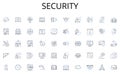Security line icons collection. Prodigy, Excellence, Skill, Artistry, Mastery, Precision, Flawless vector and linear