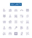 Security line icons signs set. Design collection of Secure, Safeguard, Protect, Fortify, Defend, Shield, Lockdown, Guard