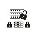 Security lock icon. Password protection symbol. Database access vector. Cyber safety concept.