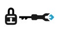 Security Lock and Key Icon Vector for Digital Access and Protection, vector design Generative AI Royalty Free Stock Photo
