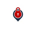 Security Lock Pin Point Icon Logo Design Element Royalty Free Stock Photo