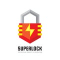 Security lock - vector logo template concept illustration. Protection abstract creative sign. Graphic design element.