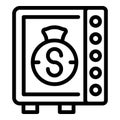 Security locker icon outline vector. Safe bank