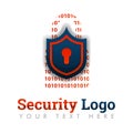Security logo template for security software, customer protection, data protection, antivirus, hacking, prevention, bug hunter, pr Royalty Free Stock Photo
