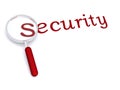 Security with magnifying glass Royalty Free Stock Photo