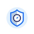 security meter icon with indicator and shield