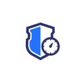 security meter icon on white, vector sign