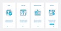 Security modern line web technology UX, UI onboarding mobile app page screen set Royalty Free Stock Photo