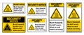 Security Notice Burn hazard safety,Do not touch label Sign on white background