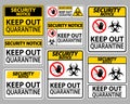 Security Notice Keep Out Quarantine Sign Isolate On White Background,Vector Illustration EPS.10 Royalty Free Stock Photo