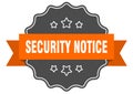 security notice label. security notice isolated seal. sticker. sign