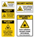 Security Notice Laser radiation,do not stare into beam,class 2 laser product Sign on white background Royalty Free Stock Photo