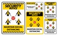 Security Notice Maintain social distancing, stay 6ft apart sign,coronavirus COVID-19 Sign Isolate On White Background,Vector