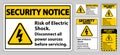 Security notice Risk of electric shock Symbol Sign Isolate on White Background Royalty Free Stock Photo