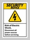 Security notice Risk of electric shock Symbol Sign Isolate on White Background Royalty Free Stock Photo