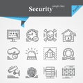 Security outline icon set isolated