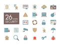 Security outline web icon set Royalty Free Stock Photo