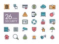 Security outline web icon set Royalty Free Stock Photo