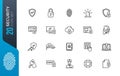 Minimal security icon set