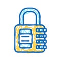 security padlock icon doodle illustration Royalty Free Stock Photo