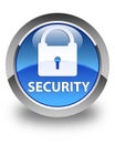 Security (padlock icon) glossy blue round button Royalty Free Stock Photo