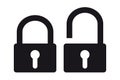 Security Padlock - Locked And Unlocked Icons - Vector Illustration - Isolated On White