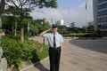 Security personnel salute Royalty Free Stock Photo